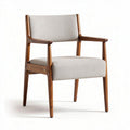 Upholstered accent chair with wooden frame in light gray 60 x 60 x 80cm