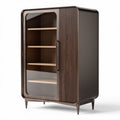 Wooden display cabinet with glass doors and adjustable shelves 90 x 50 x 120cm