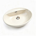 Ceramic oval bathroom sink with integrated overflow 50 x 40 x 15cm beige color