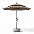 Patio umbrella with adjustable tilt 9 feet outdoor shade in tan color