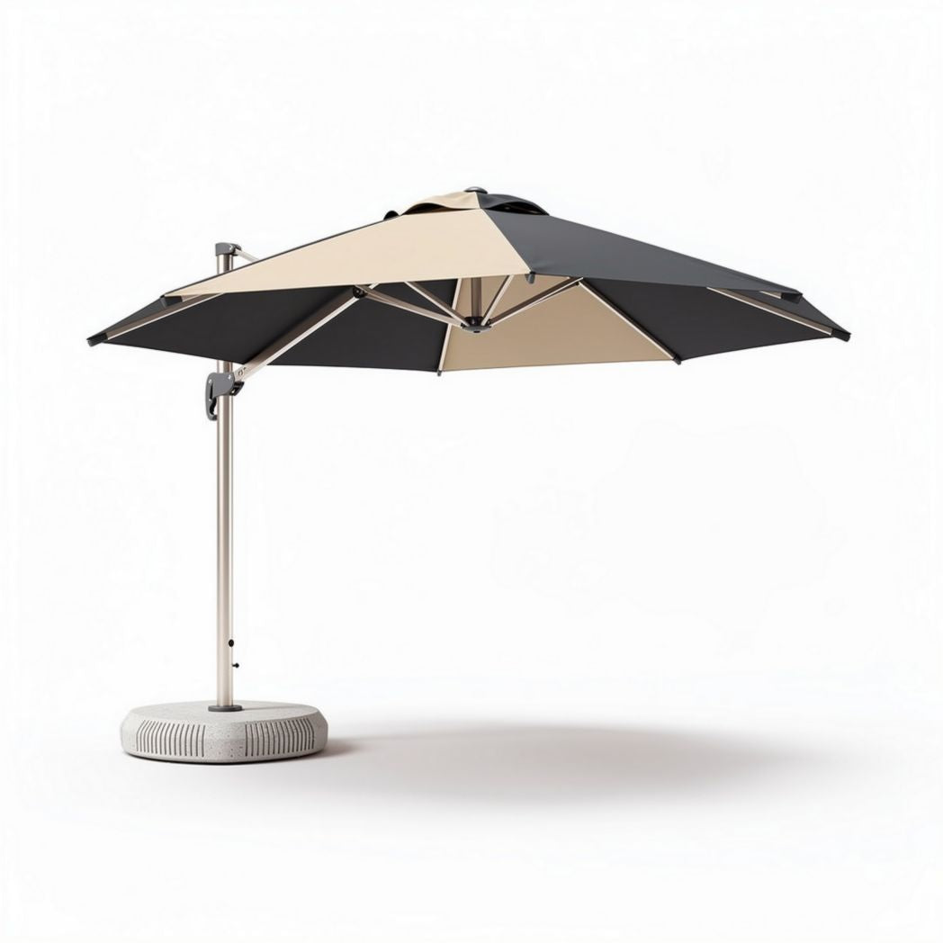 Patio umbrella with adjustable height and dual color canopy 200 x 200 x 250cm