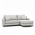 Light gray fabric sectional sofa with chaise lounge 230 x 150 x 85cm
