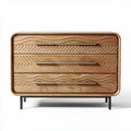 Wooden dresser with carved detail and metal handles 90 x 45 x 75cm